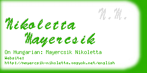 nikoletta mayercsik business card